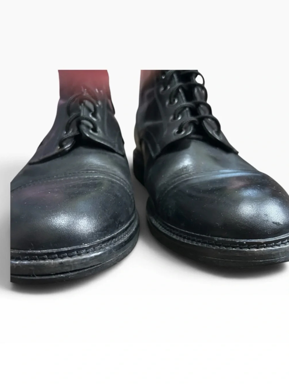 Marechiaro 1962 Men's Black Italian Leather Lace-Up Combat Boots -Size 12